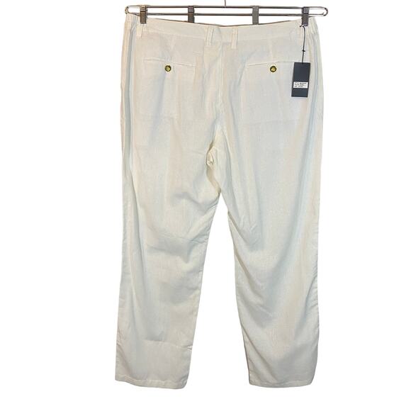 Old Skool NWT Ecru Ivory Linen Blend Pants Straight Leg Sz 2x / 40 - Picture 12 of 12